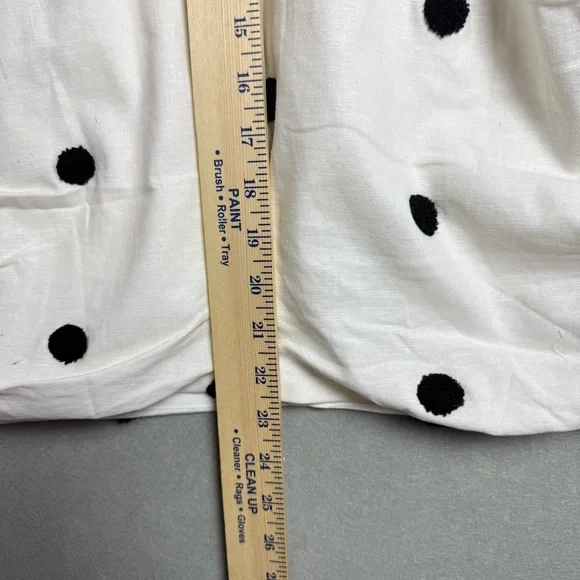 Brand New For Love & Lemons Abigail Polka Dot Mini Dress in Ivory White Black XL - Picture 12 of 13